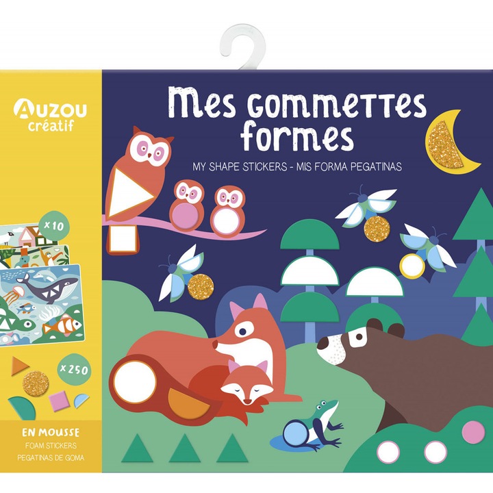 Joc cu stickere, Auzou, My Shape Stickers, 3 ani+