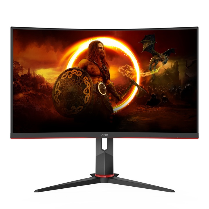 AOC CQ27G2S/BK Ívelt Gaming 165Hz VA monitor, 27", 2560x1440, 16:9, 250cd/m2, 1ms, 2xHDMI/DisplayPort