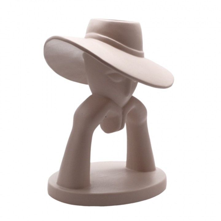 Vaza decor din ceramica 20x16x26, 5 cm bej