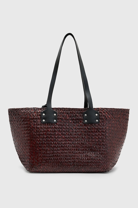 AllSaints, Geanta shopper din paie de hartie Mosley, Maro inchis