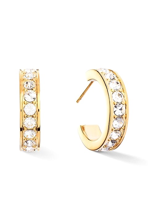 COEUR DE LION, Cercei rotunzi cu tija si zirconia, Auriu