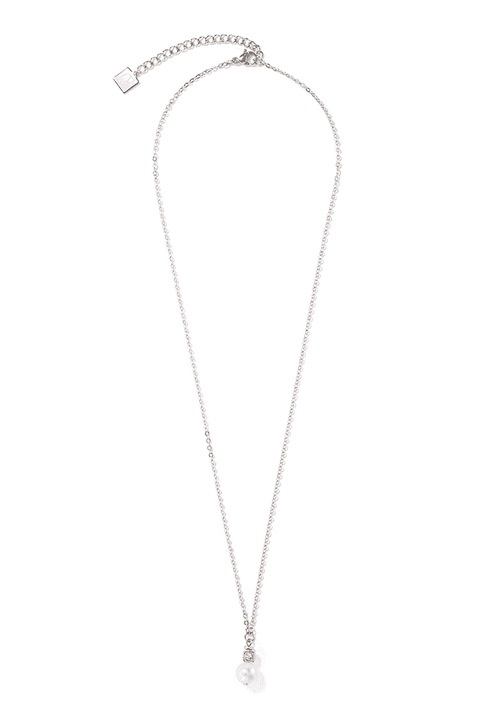 COEUR DE LION, Colier de otel inoxidabil cu perle, Argintiu