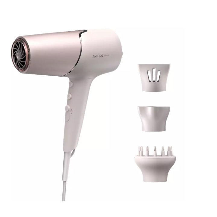 Uscator de par Philips Seria 5000 BHD530/20, 2300 W, 3 setari de caldura, 2 viteze, Tratament ionic Roz