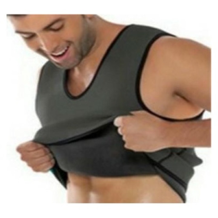 Férfi karcsúsító ing, zakupytv, neoprén, 5XL, szürke-fekete, 63x38-39x44cm