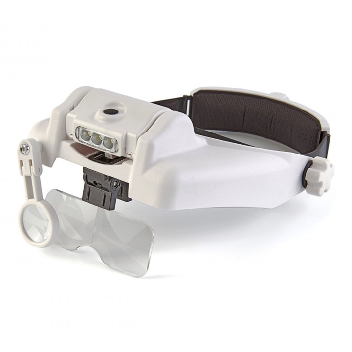 Ochelari de cap cu 5 lupe interschimbabile, HBM, iluminare LED