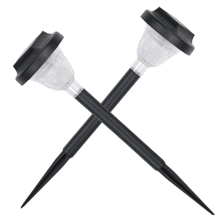 Set 2 lampi solare de gradina, efect cer instelat, impermeabile, fara cabluri, lumina galbena