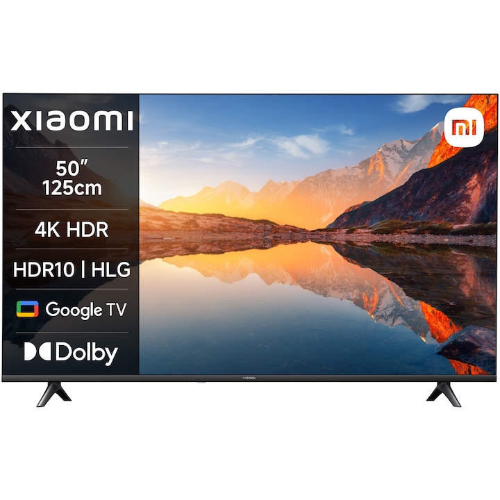 Телевизор Xiaomi LED TV A, 50"(125 см), Smart Google TV, 4K Ultra HD, Клас F