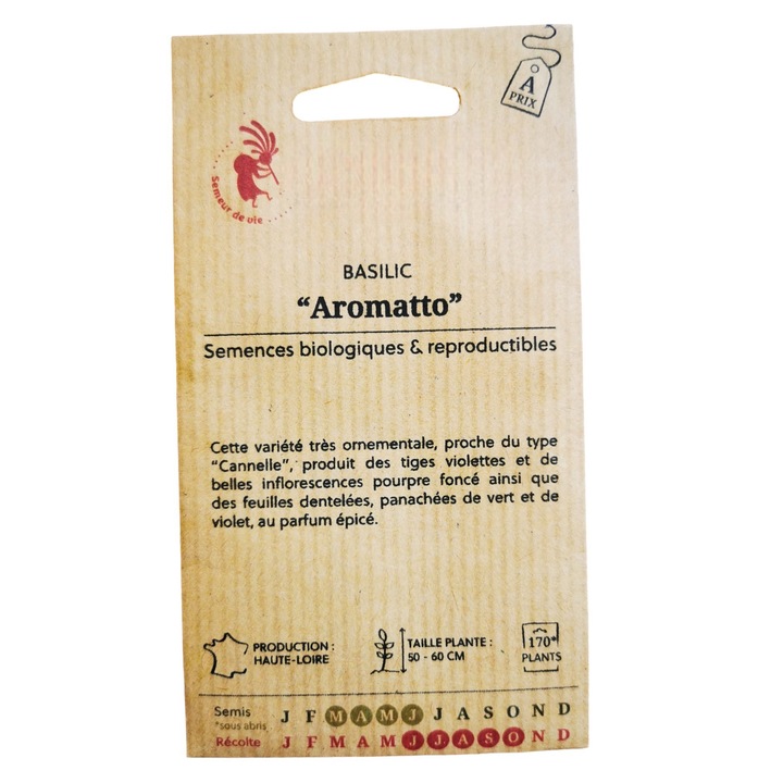 Aromatto босилек, торбичка с 200 традиционни, възпроизводими семена, БИО
