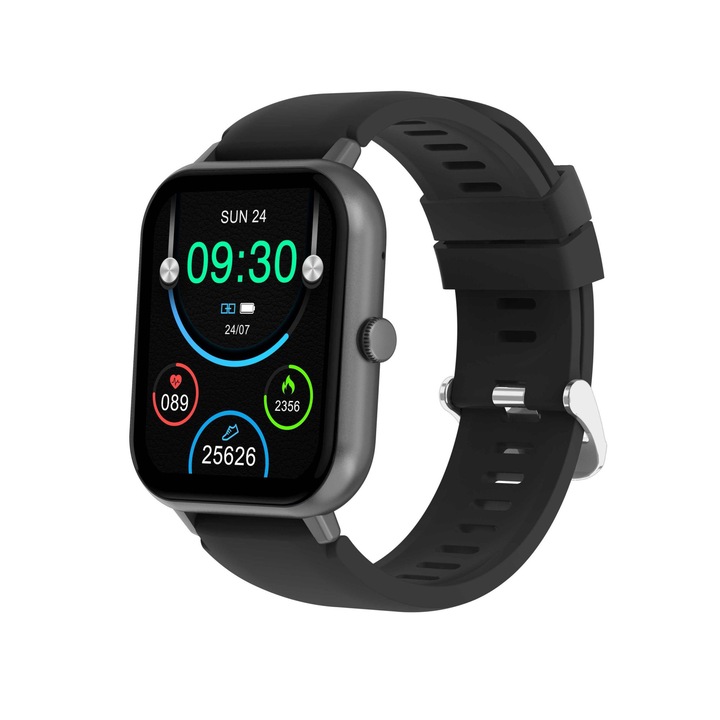 Ceas Smartwatch cu Apel Bluetooth 5.3 INNOVENTUS®, Ecran Mare 1.83”, Fitness Tracker, Monitorizare Somn si Pasi, Notificari, Rezistent la Apa, Microfon HD, Negru