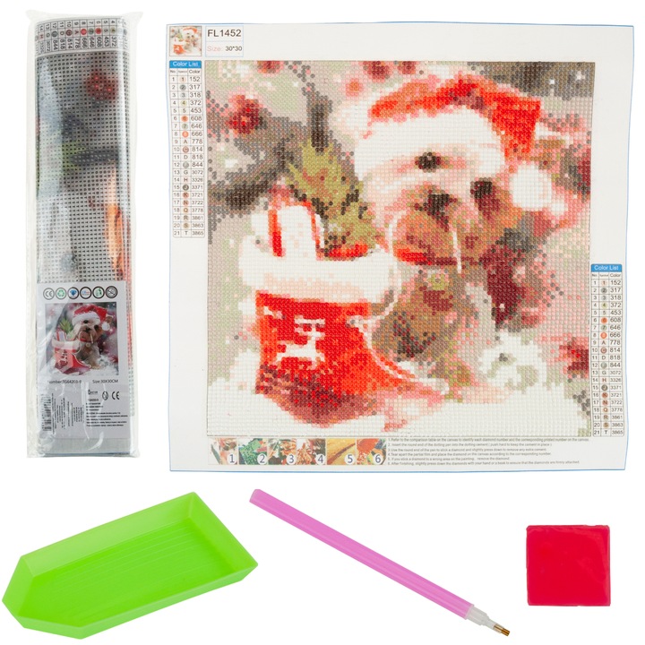 Kit broderie 3D cu diamante Luka, TG64203-9, Model caine