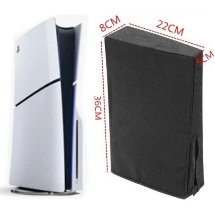 ZakupyTV PS5 SLIM konzolburkolat, fekete, 36x24x7cm
