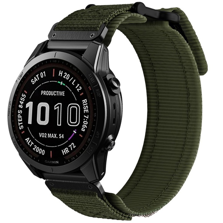 Curea smartwatch, Tech-Protect Scout Pro, Pentru Garmin Fenix 5/6/6 Pro/7, nailon, verde
