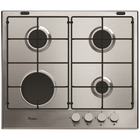 Plita incorporabila Whirlpool GMA 6411 IX, Gaz, 4 Arzatoare, Aprindere electrica, Inox