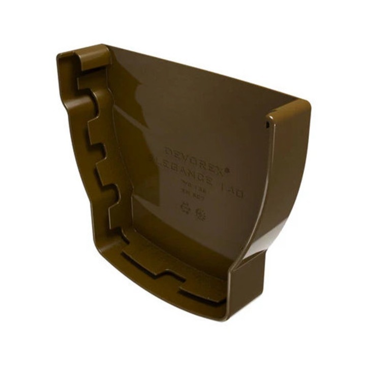 Dop pentru jgheab Devorex Elegance 140, pentru jgheab-A, dreapta, maro