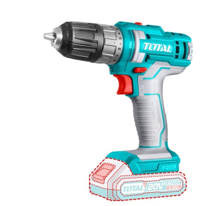 Акумулаторен винтоверт Total Industrial, 20 V, 45 Nm, без батерия