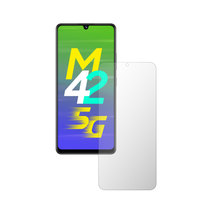 iSkinz Самовъзстановяващо се защитно фолио за екран за Samsung Galaxy M42 5G - Удобен за калъф, Invisible Skinz UHD, ултра-прозрачен силикон с пълно покритие, залепващ и гъвкав