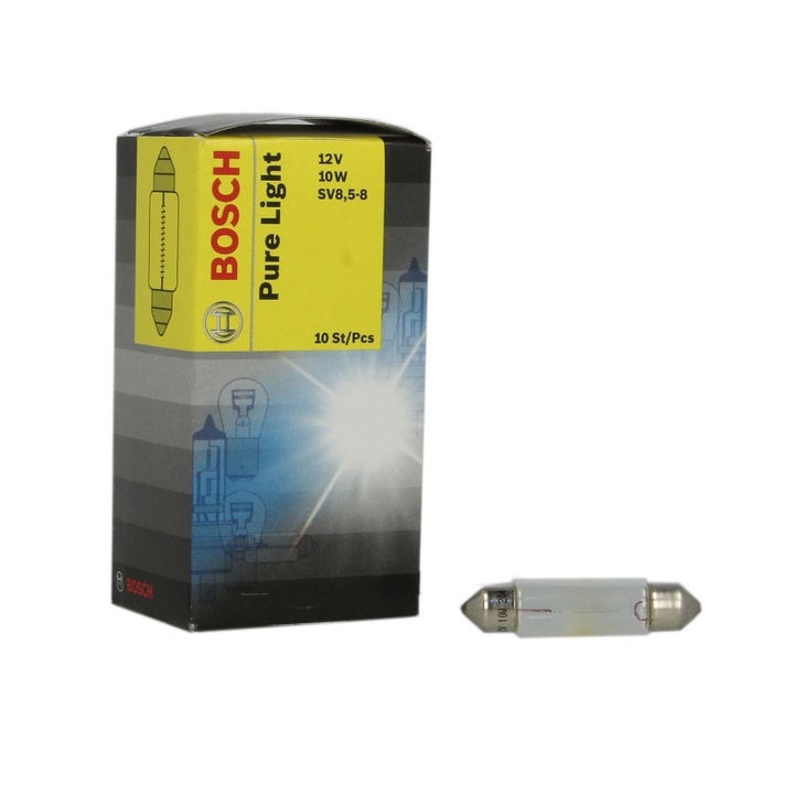 Set 10 bucati bec C10W 12V 10W, SV8, 5-8