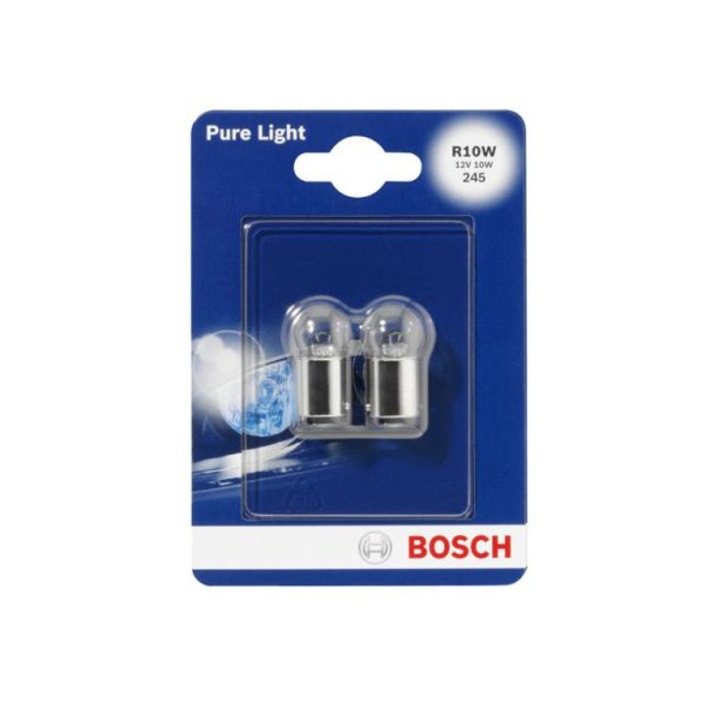 Set 2 bucati bec R10W 12V 10W, BA15S BOSCH