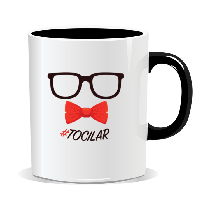 Cana personalizata cu mesaje pentru tocilari, Hastag Tocilar, 330ml, interior negru