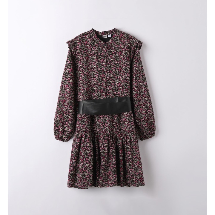 Virágmintás lány ruha, I Do, 4.7904, fekete/rózsaszín