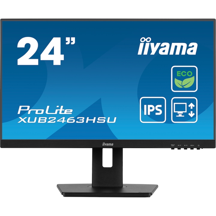Monitor, IIYAMA, Full HD, LED, matt, 3ms, fekete, 61cm