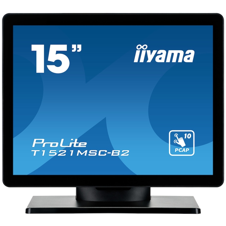 LED monitor, Iiyama, 15" XGA, fekete