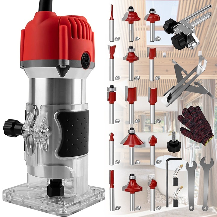 Marógép, Excitat, 800 W, 30000 ford./perc, 15 tartozék, piros