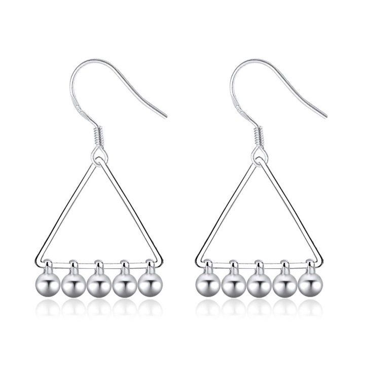 Női fülbevaló, HYTIREBY, Réz, geometrikus háromszögek, ezüst