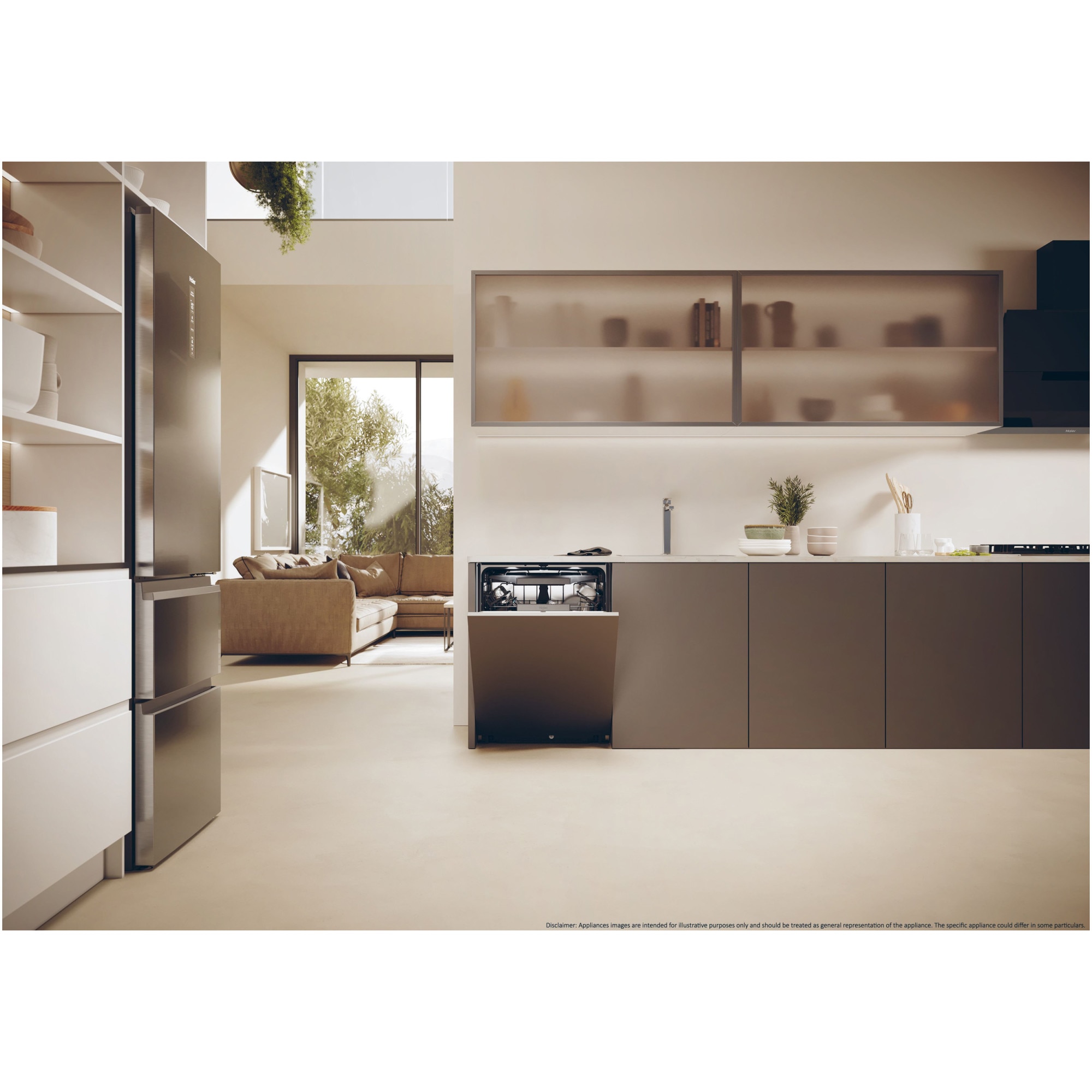 Masina de spalat vase incorporabila Haier I-Pro Shine Series 6 XS 4A4M3PB, 14 seturi, 10 programe, Clasa A, Motor Inverter, Wi-Fi, AI program, H-arm spray, Maxi Tub, Automatic open door, Power Wash, Total Water block, Sliding door, 60 cm
