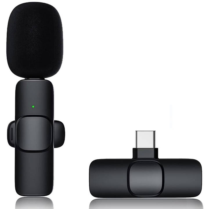 Lavalier mikrofon telefonhoz, kompatibilis Android, Iphone, tablet/laptop C típusú bemenettel