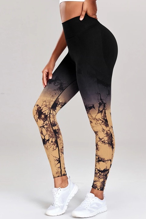 Colanti fitness modelatori Gradient Marble, Negru/Bej 826