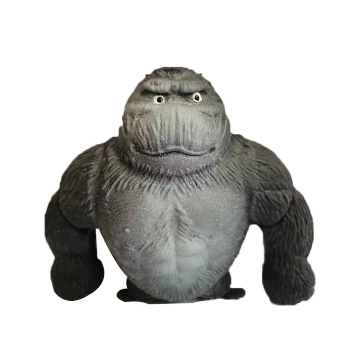 Антистрес squishy играчка - Неразрушима горила - Мека, Hggzeg, Разтегателна и забавна, Бавно връщане, Стимулира въображението на детето, Антистрес, Развива зрителния усет, Изработена от гума, 12x13 см, Черна