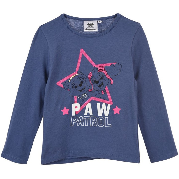 Bluza pentru fete, model Paw Patrol Skye Everest, bumbac, bleumarin, 110 CM
