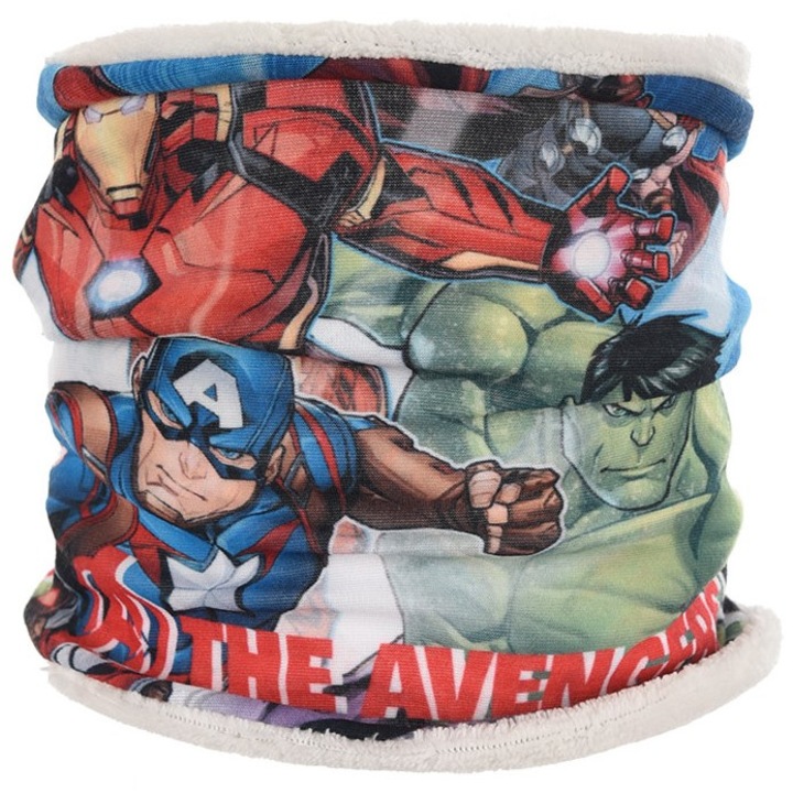Esarfa originala pentru baieti, Marvel Avengers, fleece, poliester, colorata