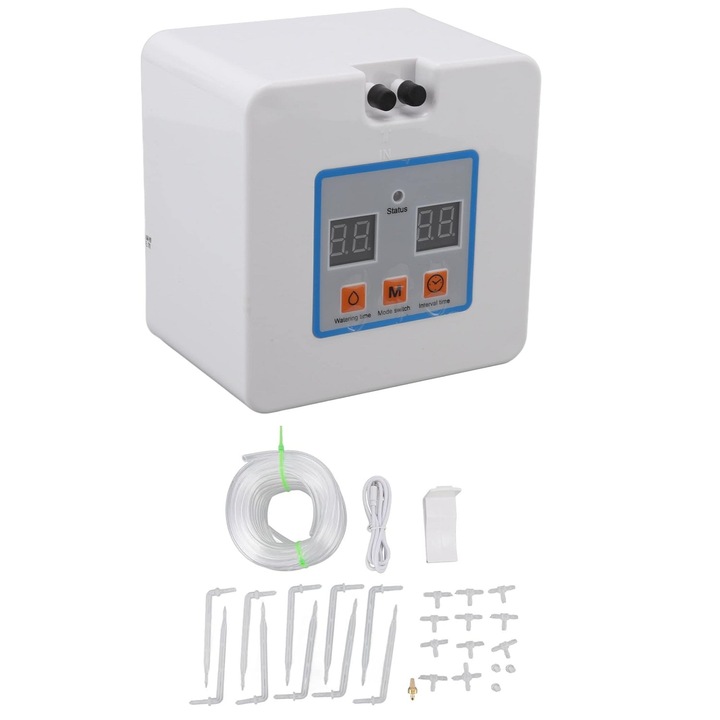 Автоматична система за напояване на растения Latauar за 10 саксии, капково поливане, таймер за вода, програмируема, USB връзка