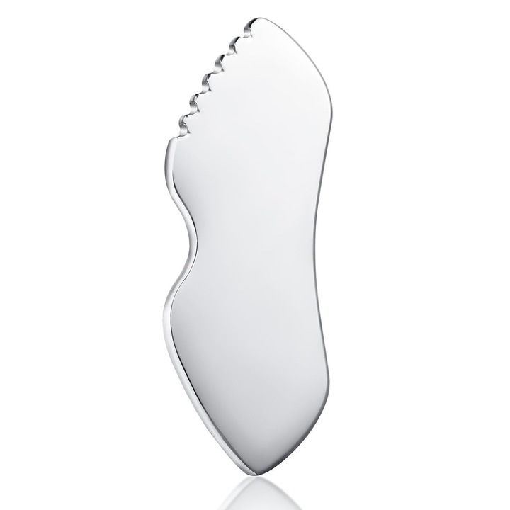 Gua Sha masszázseszköz, Latauar, Rozsdamentes acél, Ezüst