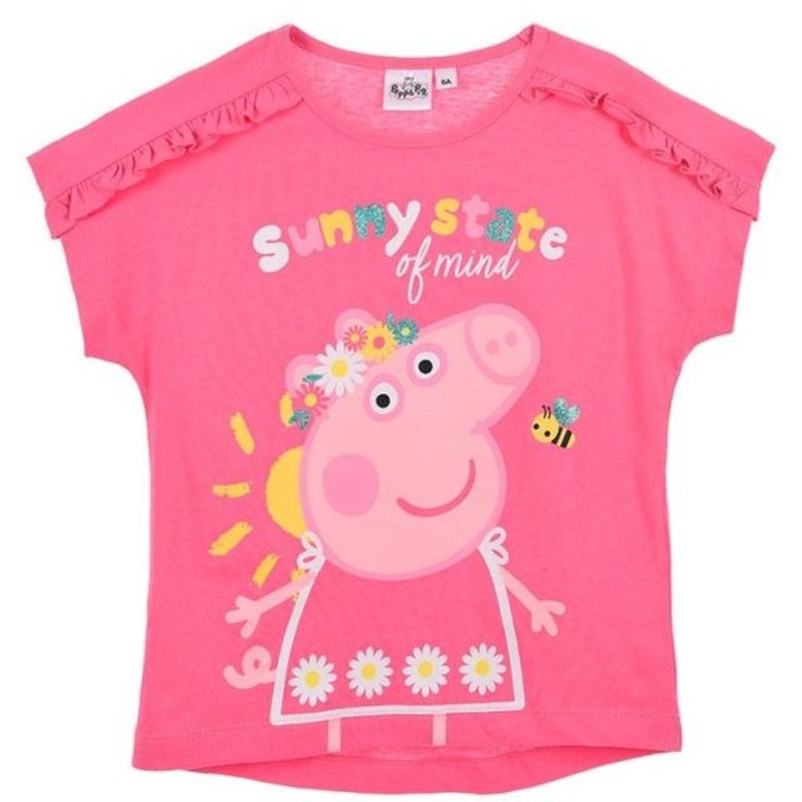 Pink Peppa Pig licences rovid ujju pamut polo, Rózsaszín