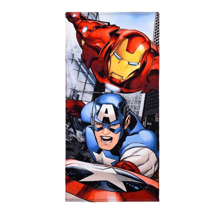 Strandtörölköző, Amerika Kapitány és Iron-Man Avengers Marvel, pamut, 70x140cm