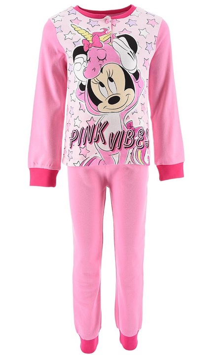 Детска пижама Disney Minnie Mouse, памучна, розова, 122 СМ