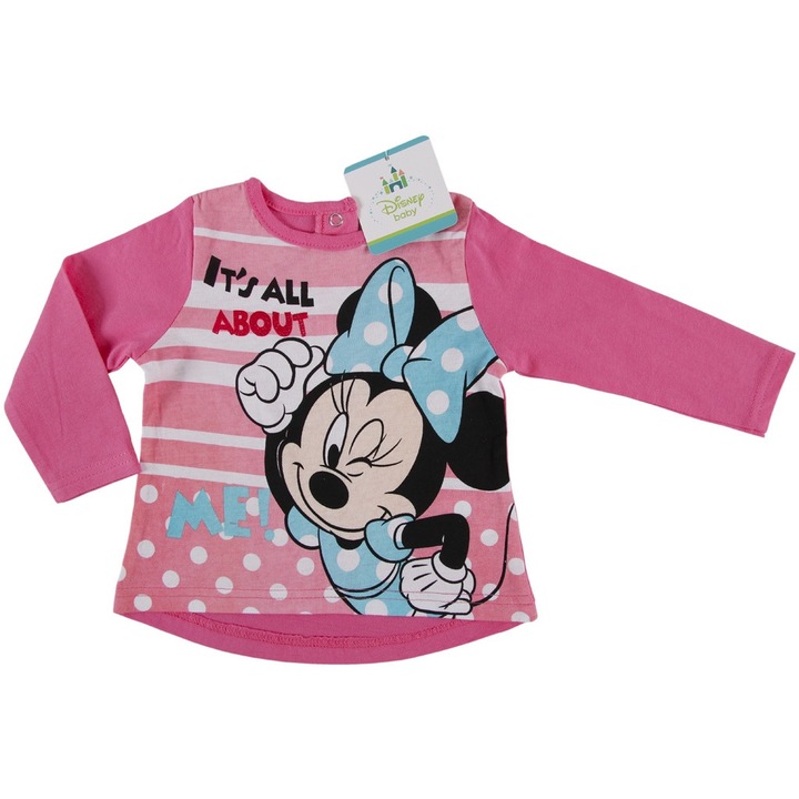 Bluza Minnie Disney Baby, Bumbac, Roz