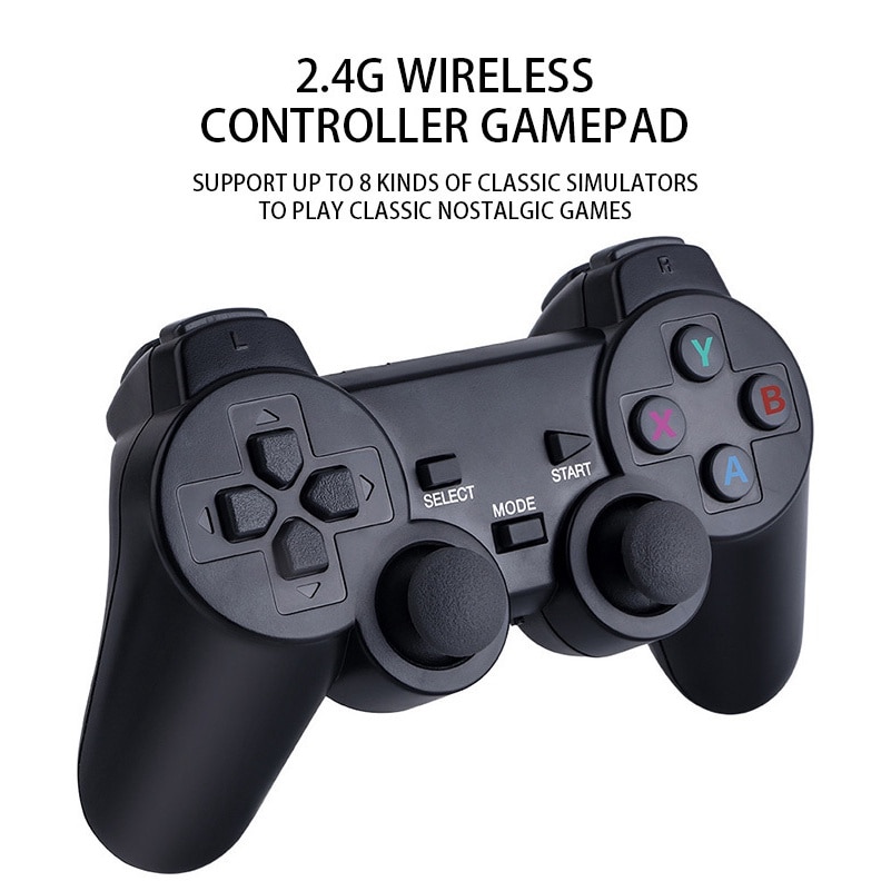 Consola Game stick cu peste 20000 de jocuri incorporate, Chigoods, 2 controlere wireless, iesire HDMI, conectare la TV/TV, cutie/PC/laptop/proiector, Negru
