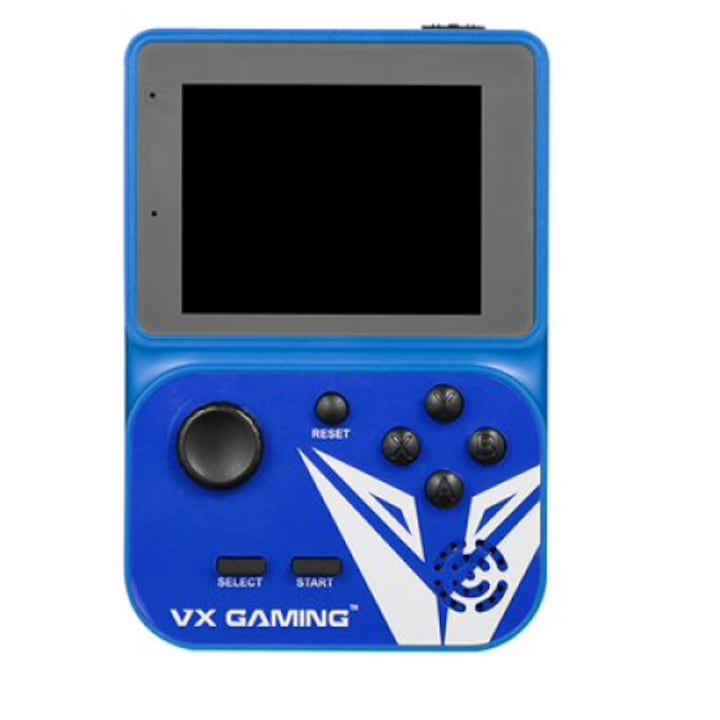 Consola portabila de jocuri retro, Volkano VX, 2000+ jocuri, TV-Out, albastru, 4GB + Micro SD