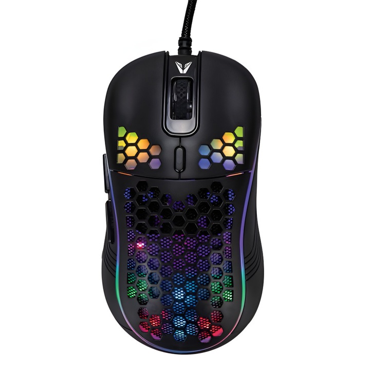 Mouse gaming, Volkano, Hades Series, DPI 7200, iluminare RGB, negru