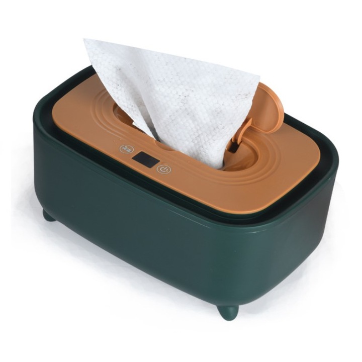 Incalzitor servetele pentru bebelusi, WALALLA, temperatura reglabila, temperatura constanta, afisaj LED, portabil, reincarcabil prin USB, 8W, verde