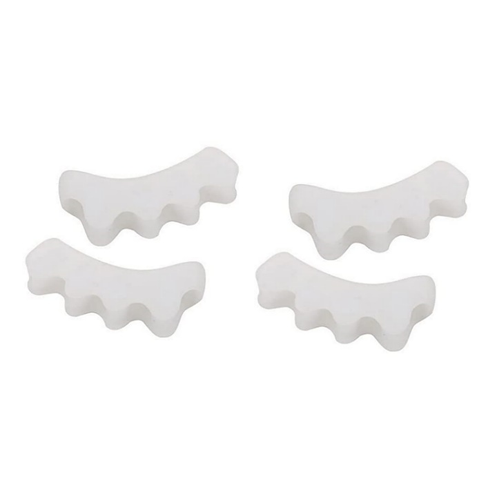 Set 4 bucati protectii pentru monturi, enkourakoko®, separator 5 degete, din silicon, Transparent Alb