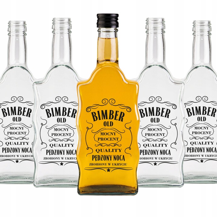 Sticla Decorativa, Superbutelki, Fala, 500 ml, Forma Unica Ondulata, Sticla De Inalta Calitate, Pentru Lichioruri, Lichioruri, Bimber, Sucuri, Alcooluri, Inaltime 23.5 cm, Latime 8.6 cm, Greutate 395 G, 5 Buc