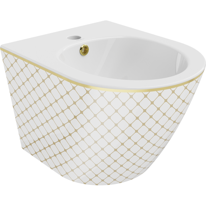 Bideu, Mexen, 16097, Ceramica, Alb/Auriu, 48x37x32.5 cm