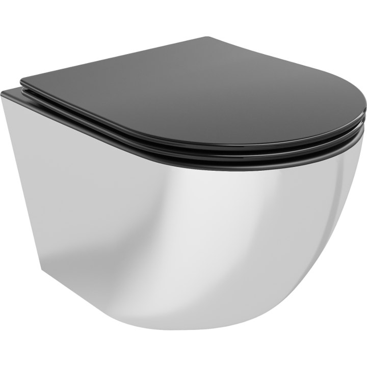 Vas de toaleta suspendat, Mexen, 16084, Ceramica, Negru/Argintiu, 48x36x35.5 cm