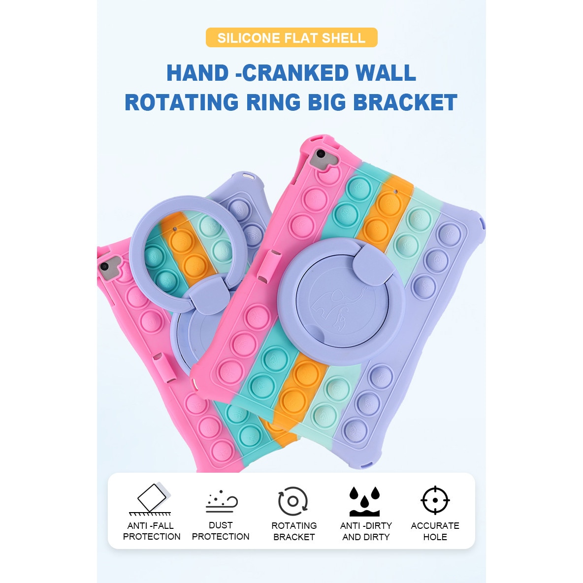 Husa tableta, PMIXO, pentru iPad de 10,2/10,5 inch, suport rotativ, albastru