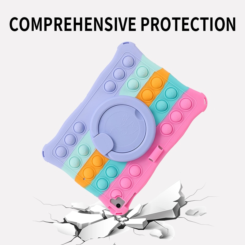 Husa tableta, PMIXO, pentru iPad de 10,2/10,5 inch, suport rotativ, albastru